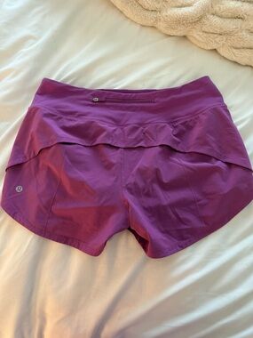 lululemon athletica magenta layered skort-style running shorts